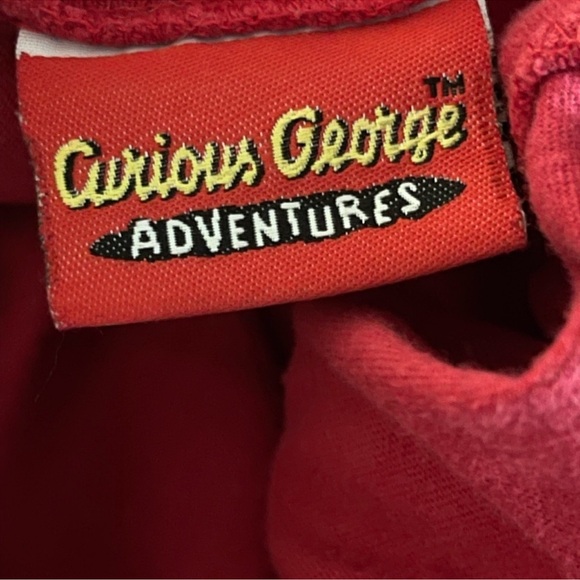 Vintage Curious George Adventures Red Graphic Baby Tee Y2K Womens - Picture 3 of 4